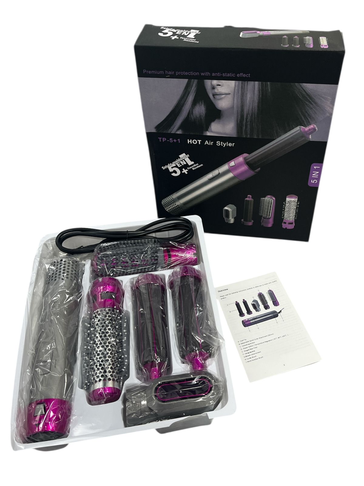 Cepillo Secador 5 en 1 AirStyler | Seca, Alisa, Riza y Da Volumen en Minutos sin Dañar tu Cabello