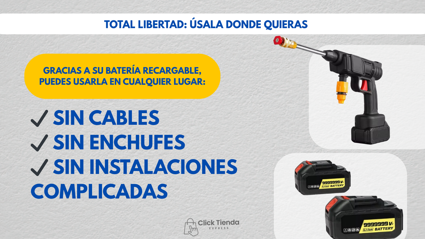 Hidrolavadora Inalámbrica de Alta Presión – Limpieza Profesional en Cualquier Lugar