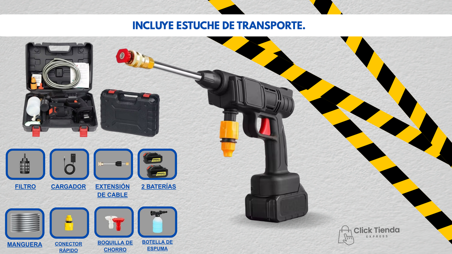 Hidrolavadora Inalámbrica de Alta Presión – Limpieza Profesional en Cualquier Lugar